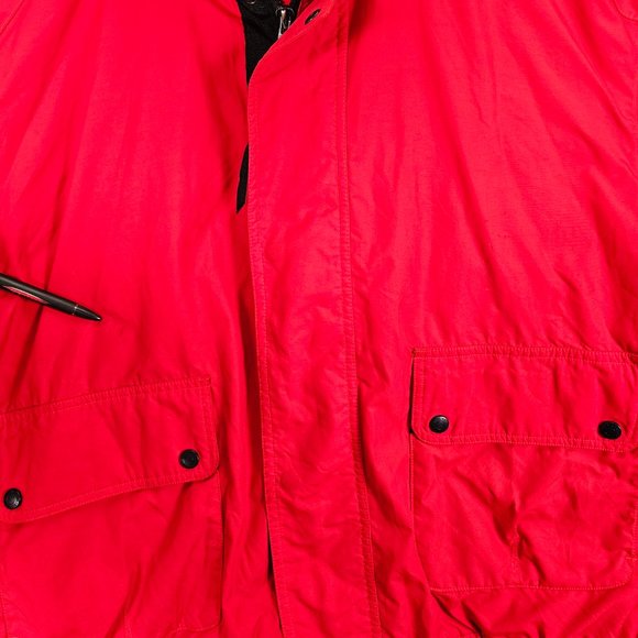 VTG Eddie Bauer Red Hooded Jacket Men's Size XL Windbreaker Long Sleeve Outdoor - Picture 4 of 13